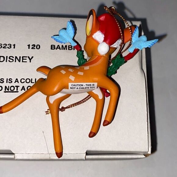 Disney Multicolor Bambi in Santa Hat Christmas Collectible Ornament OS - Picture 4 of 6